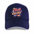 Orange Alphabet Printed Polyester Cotton Steel Buckle Cap Print On Your Demand(Navy Blue) - 1
