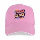 Orange Alphabet Printed Polyester Cotton Steel Buckle Cap Print On Your Demand(Pink) - 1