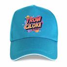 Orange Alphabet Printed Polyester Cotton Steel Buckle Cap Print On Your Demand(Lake Blue) - 1