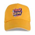 Orange Alphabet Printed Polyester Cotton Steel Buckle Cap Print On Your Demand(Yellow) - 1