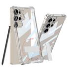 For Samsung Galaxy S25 Ultra 5G GKK Airbag Full Coverage Phone Case with Rotating Holder, Not Included Pen(Transparent) - 1