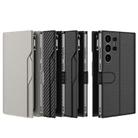For Samsung Galaxy S23 Ultra 5G GKK Plating Wallet Leather Phone Case(Carbon Fiber Texture) - 2