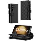 For Samsung Galaxy S23 Ultra 5G GKK Plating Wallet Leather Phone Case(Carbon Fiber Texture) - 3