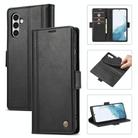 For Samsung Galaxy S25 5G LC.IMEEKE Card Slots Skin Feeling Leather Phone Case(Black) - 1