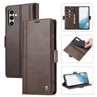 For Samsung Galaxy S25 5G LC.IMEEKE Card Slots Skin Feeling Leather Phone Case(Coffee) - 1