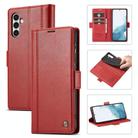 For Samsung Galaxy S25+ 5G LC.IMEEKE Card Slots Skin Feeling Leather Phone Case(Red) - 1