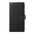 For Motorola Moto G15 PU Genuine Leather Texture Embossed Line Phone Case(Black) - 2