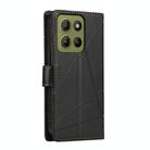 For Motorola Moto G15 PU Genuine Leather Texture Embossed Line Phone Case(Black) - 3