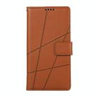 For Motorola Moto G15 PU Genuine Leather Texture Embossed Line Phone Case(Brown) - 2