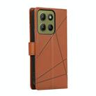 For Motorola Moto G15 PU Genuine Leather Texture Embossed Line Phone Case(Brown) - 3