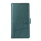For Motorola Moto G15 PU Genuine Leather Texture Embossed Line Phone Case(Green) - 2