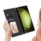 For Samsung Galaxy S23 Ultra 5G GKK Plating Diamond Texture Leather Phone Case With Crossbody Chain(Black) - 3