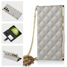 For Samsung Galaxy S23 Ultra 5G GKK Plating Diamond Texture Leather Phone Case With Crossbody Chain(Titanium Gray) - 1