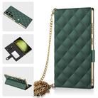 For Samsung Galaxy S23 Ultra 5G GKK Plating Diamond Texture Leather Phone Case With Crossbody Chain(Emerald) - 1