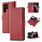 For Samsung Galaxy S25 Ultra 5G LC.IMEEKE Card Slots Skin Feeling Leather Phone Case(Red) - 1