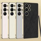 For Samsung Galaxy S25 Ultra 5G GKK Plating Leather Silver Brocade Phone Case, Not Included Pen(Silver Brocade White) - 2