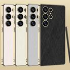 For Samsung Galaxy S25 Ultra 5G GKK Plating Leather Silver Brocade Phone Case, Not Included Pen(Silver Brocade Pink) - 2