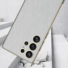 For Samsung Galaxy S25 Ultra 5G GKK Plating Leather Silver Brocade Phone Case, Not Included Pen(Silver Brocade Pink) - 3