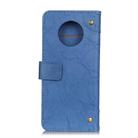 For Huawei Mate 40 Pro Copper Buckle Retro Crazy Horse Texture Horizontal Flip Leather Case with Holder & Card Slots & Wallet(Blue) - 3