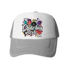 Graffiti Printed Sponge Mesh Cloth Hat Peaked Cap Print On Your Demand(Grey) - 1
