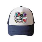 Graffiti Printed Sponge Mesh Cloth Hat Peaked Cap Print On Your Demand(Navy Blue) - 1