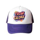 Orange Alphabet Printed Sponge Mesh Cloth Hat Peaked Cap Print On Your Demand(Purple) - 1
