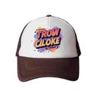 Orange Alphabet Printed Sponge Mesh Cloth Hat Peaked Cap Print On Your Demand(Brown) - 1