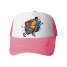 Basketball Player Printed Sponge Mesh Cloth Hat Peaked Cap Print On Your Demand(Pink) - 1