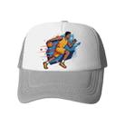Basketball Player Printed Sponge Mesh Cloth Hat Peaked Cap Print On Your Demand(Grey) - 1