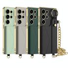 For Samsung Galaxy S25 Ultra 5G GKK Plating Leather Card Holder Full Coverage Phone Case With Bracelet(Matcha Green) - 2