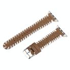 For Apple Watch 46mm / 49mm / 45mm / 44mm Retro Stitched Wool Genuine Leather Watch Band(White Brown) - 1