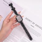 For Apple Watch 46mm / 49mm / 45mm / 44mm Retro Stitched Wool Genuine Leather Watch Band(Black) - 2