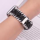 For Apple Watch 46mm / 49mm / 45mm / 44mm Retro Stitched Wool Genuine Leather Watch Band(Black) - 3