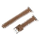 For Apple Watch 42mm / 41mm / 40mm / 38mm Retro Stitched Wool Genuine Leather Watch Band(White Brown) - 1