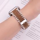 For Apple Watch 42mm / 41mm / 40mm / 38mm Retro Stitched Wool Genuine Leather Watch Band(White Brown) - 3