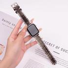 For Apple Watch 42mm / 41mm / 40mm / 38mm Retro Stitched Wool Genuine Leather Watch Band(Coffee) - 2