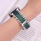 For Apple Watch 42mm / 41mm / 40mm / 38mm Retro Stitched Wool Genuine Leather Watch Band(Green) - 3