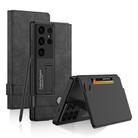 For Samsung Galaxy S25 Ultra 5G GKK Flip Wallet Leather Phone Case, Frosted Series, Not Included Pen(Frosted Black) - 1