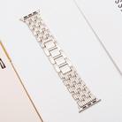 For Apple Watch 46mm / 49mm / 45mm / 44mm Five-bead Stripe Stainless Steel Watch Band(Starlight) - 2
