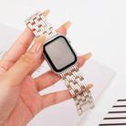 For Apple Watch 46mm / 49mm / 45mm / 44mm Five-bead Stripe Stainless Steel Watch Band(Starlight) - 3