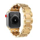 For Apple Watch 42mm / 41mm / 40mm / 38mm Five-bead Stripe Stainless Steel Watch Band(Gold) - 1