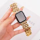 For Apple Watch 42mm / 41mm / 40mm / 38mm Five-bead Stripe Stainless Steel Watch Band(Gold) - 3