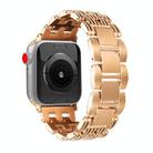 For Apple Watch 42mm / 41mm / 40mm / 38mm Five-bead Stripe Stainless Steel Watch Band(Rose Gold) - 1