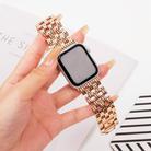 For Apple Watch 42mm / 41mm / 40mm / 38mm Five-bead Stripe Stainless Steel Watch Band(Rose Gold) - 3