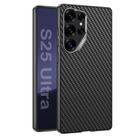 For Samsung Galaxy S25 Ultra 5G GKK Metal Paint Skin Feel Leather Full Coverage Phone Case(Carbon Fiber Texture) - 1
