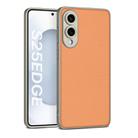 For Samsung Galaxy S25 Edge 5G GKK Metal Paint Skin Feel Leather Full Coverage Phone Case(Orange) - 1