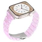 For Apple Watch 46mm / 49mm / 45mm / 44mm Small Waist Rhombus Three-bead Resin Watch Band(Gradient Pink) - 1