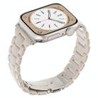 For Apple Watch 46mm / 49mm / 45mm / 44mm Small Waist Rhombus Three-bead Resin Watch Band(Milk Tea) - 1