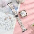 For Apple Watch 46mm / 49mm / 45mm / 44mm Small Waist Rhombus Three-bead Resin Watch Band(Milk Tea) - 2