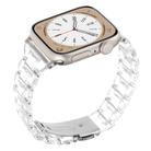 For Apple Watch 46mm / 49mm / 45mm / 44mm Small Waist Rhombus Three-bead Resin Watch Band(Transparent) - 1